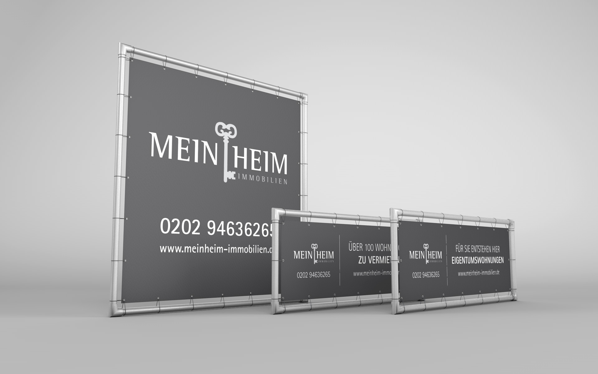 PVC-Banner passend zur Corporate Design für MeinHeim Immobilien